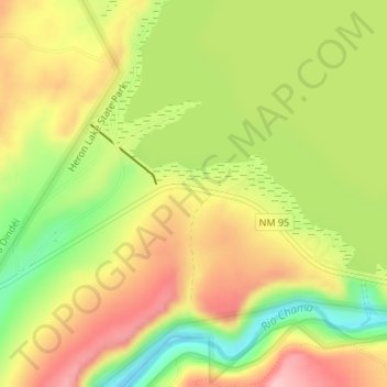 Mapa topográfico Heron Dike, altitude, relevo