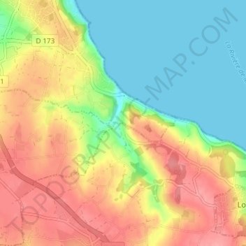 Mapa topográfico Kermaria, altitude, relevo