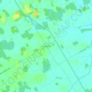 Mapa topográfico Glen Sandfield, altitude, relevo