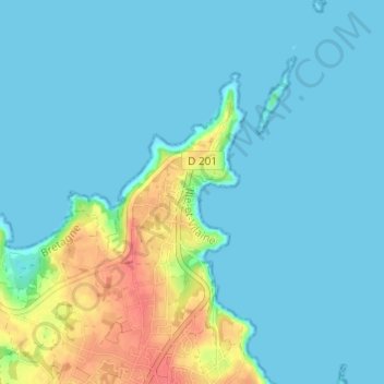 Mapa topográfico Port Mer, altitude, relevo