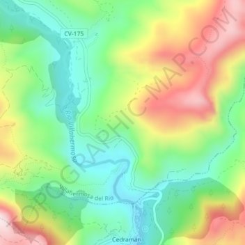 Mapa topográfico La Cambreta, altitude, relevo