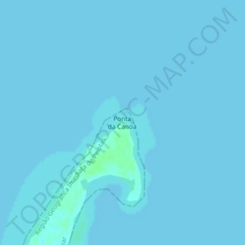 Mapa topográfico Ponta da Canoa, altitude, relevo