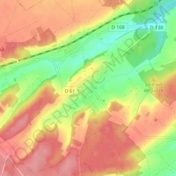 Mapa topográfico Taisnil, altitude, relevo