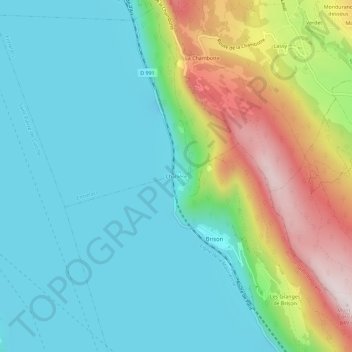 Mapa topográfico Challière, altitude, relevo