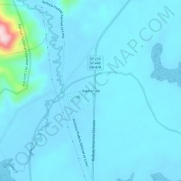Mapa topográfico Itapitangui, altitude, relevo