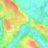 Mapa topográfico Bagnolet, altitude, relevo