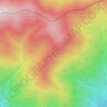 Mapa topográfico Rye Patch, altitude, relevo