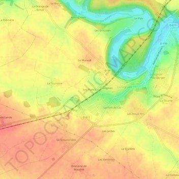 Mapa topográfico Les Plantis, altitude, relevo