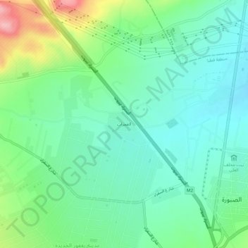Mapa topográfico Al-Amrat, altitude, relevo
