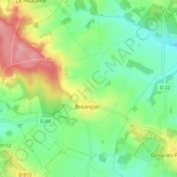 Mapa topográfico Le Val, altitude, relevo
