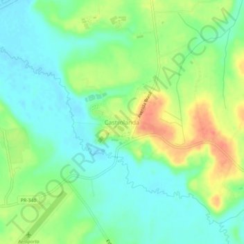 Mapa topográfico Castrolanda, altitude, relevo