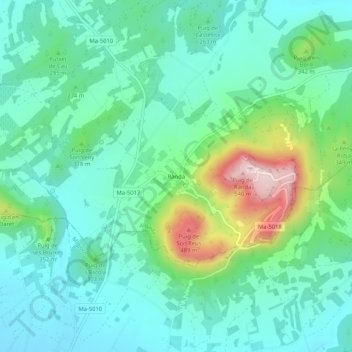 Mapa topográfico Randa, altitude, relevo