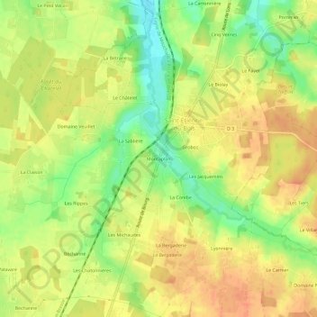 Mapa topográfico Montaplan, altitude, relevo
