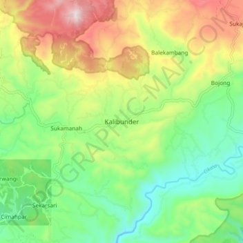 Mapa topográfico Kalibunder, altitude, relevo