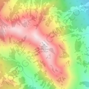 Mapa topográfico Mount Sheridan, altitude, relevo