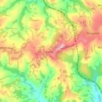 Mapa topográfico Best Beech Hill, altitude, relevo