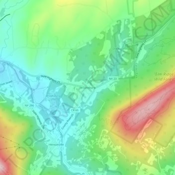 Mapa topográfico Brooksburg, altitude, relevo
