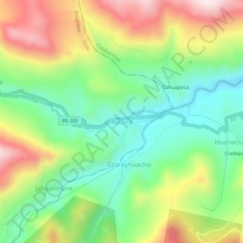 Mapa topográfico Record, altitude, relevo