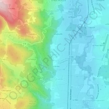 Mapa topográfico Puvic, altitude, relevo