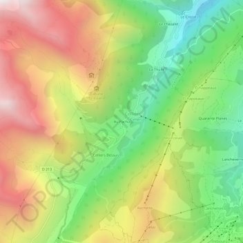 Mapa topográfico Au Pachu, altitude, relevo