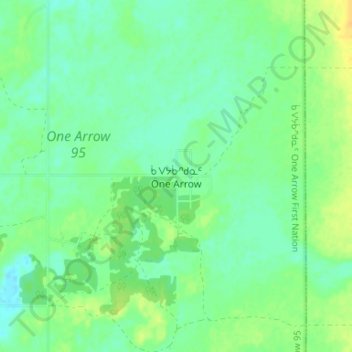 Mapa topográfico One Arrow, altitude, relevo