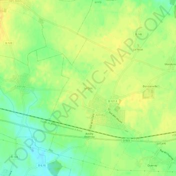 Mapa topográfico Le Clos, altitude, relevo