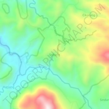 Mapa topográfico Sobang, altitude, relevo