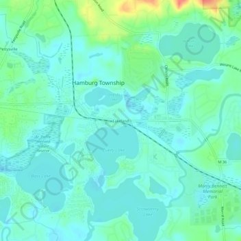 Mapa topográfico Lakeland, altitude, relevo