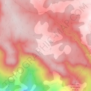 Mapa topográfico El Plano, altitude, relevo