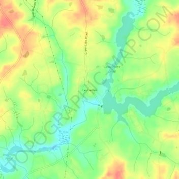 Mapa topográfico Ledbetter, altitude, relevo
