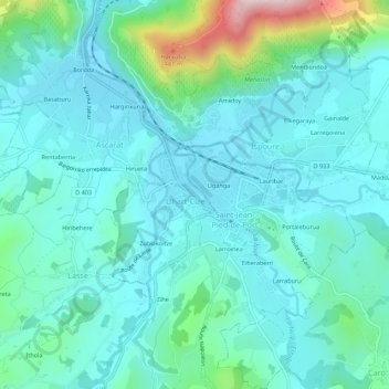 Mapa topográfico Mougnouenia, altitude, relevo