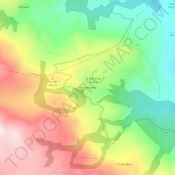 Mapa topográfico Mormentelos, altitude, relevo