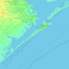 Mapa topográfico Galveston Island, altitude, relevo