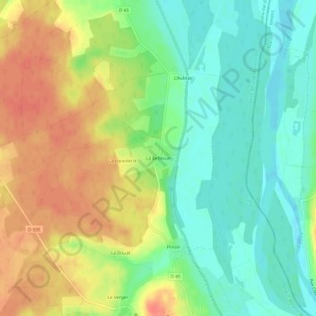 Mapa topográfico La Bellevue, altitude, relevo