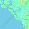 Mapa topográfico Thalassery, altitude, relevo