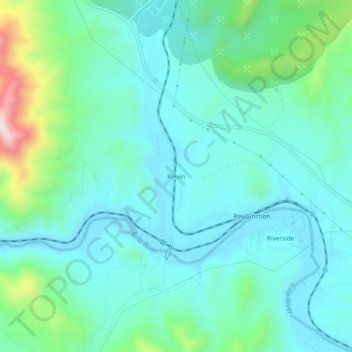 Mapa topográfico Kelvin, altitude, relevo