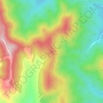 Mapa topográfico Pico Agudo, altitude, relevo