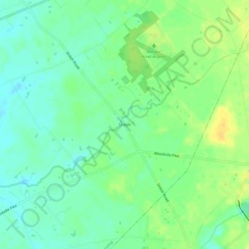 Mapa topográfico Shiloh, altitude, relevo
