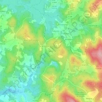 Mapa topográfico Daumart, altitude, relevo