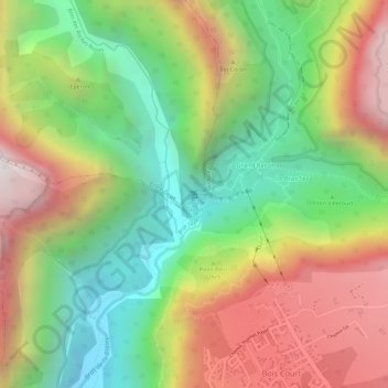 Mapa topográfico Cascade Grand Bassin, altitude, relevo