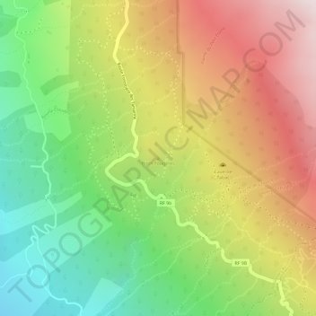 Mapa topográfico Piton Fougères, altitude, relevo