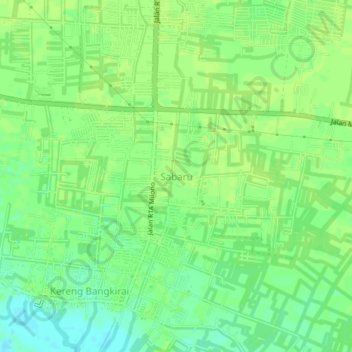 Mapa topográfico Sabaru, altitude, relevo