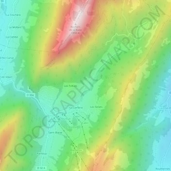 Mapa topográfico Le Couvent, altitude, relevo