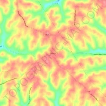 Mapa topográfico Kilgore, altitude, relevo