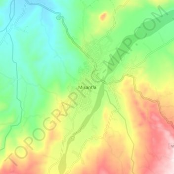 Mapa topográfico Misantla, altitude, relevo