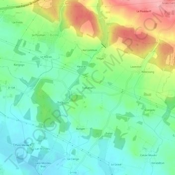 Mapa topográfico Turluman, altitude, relevo