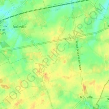 Mapa topográfico Le Bocage, altitude, relevo