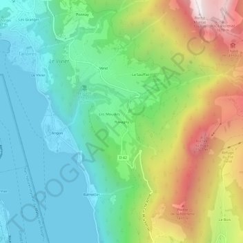 Mapa topográfico Rovagny, altitude, relevo