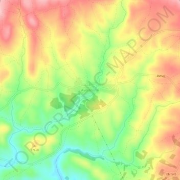 Mapa topográfico Avelanoso, altitude, relevo