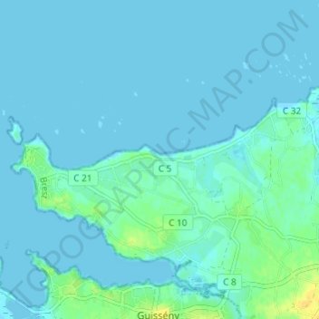 Mapa topográfico Boutrouilles, altitude, relevo